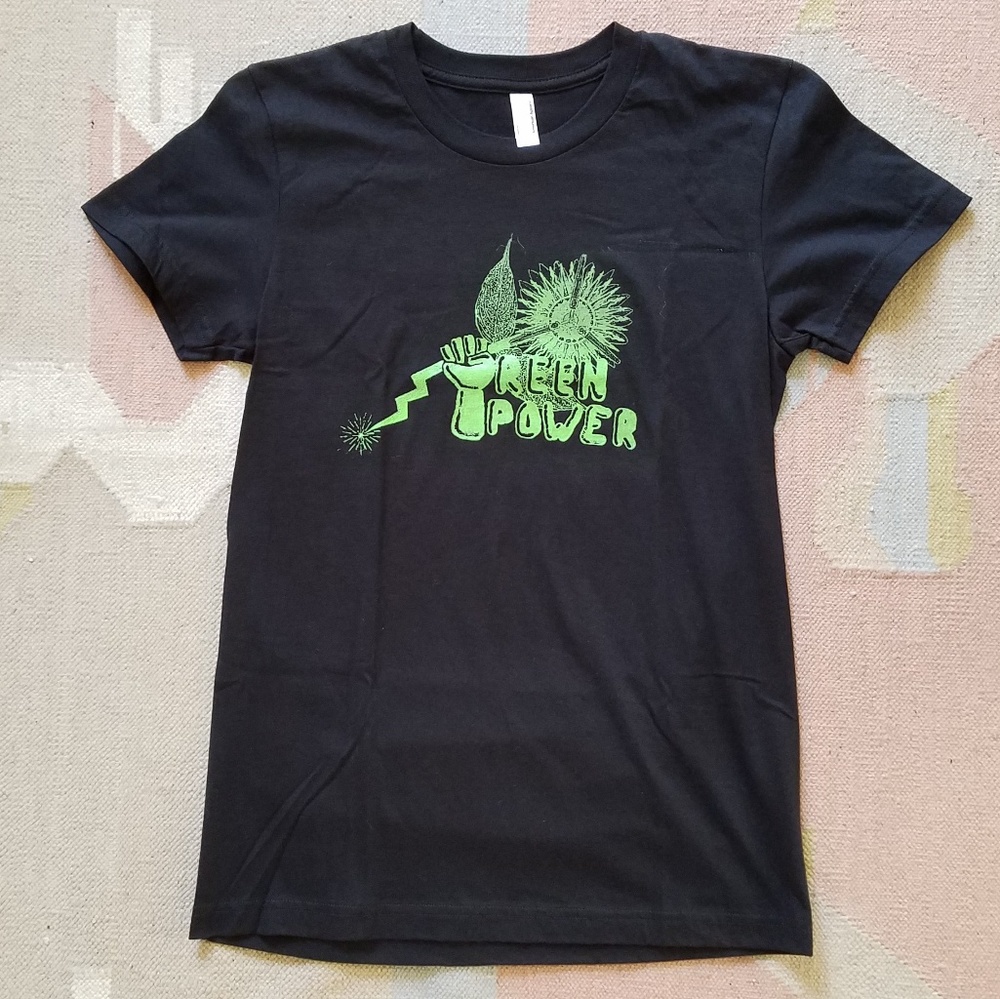 Green Power glow in the dark t-shirt Girls' Size S and Size L